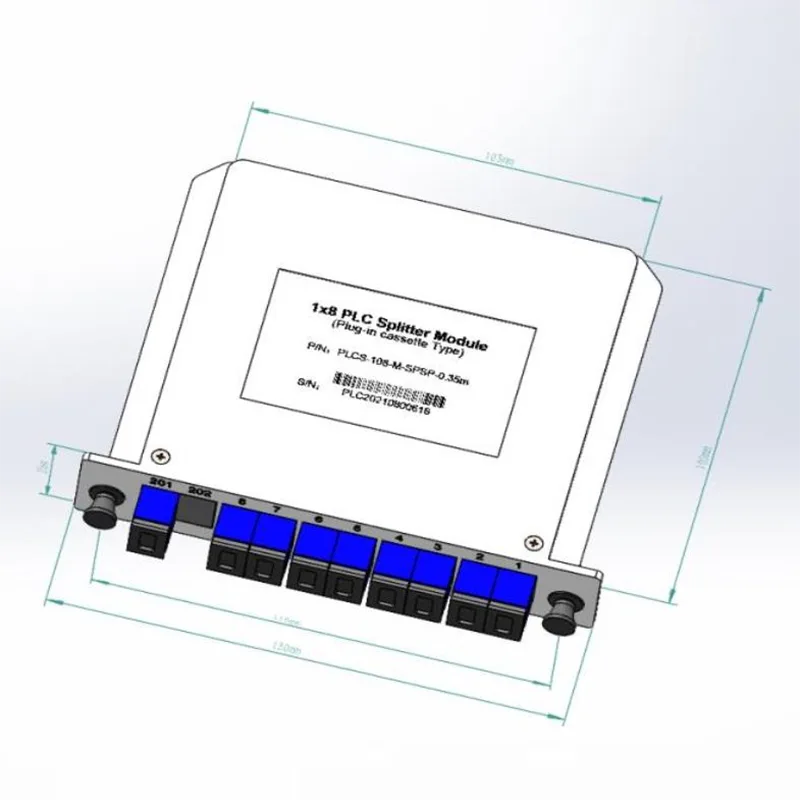 1 * 4 1 * 8 plc plug-in cassette splitter